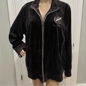 Lauren Ralph Lauren Emblem Velour Jacket 3X